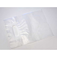 Draagtassen Plastic Frost 20,3x25,4cm Versterkte Handgreep - PE 45 Micron (50 stuks) [H810FT4]