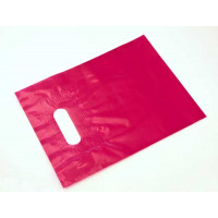 Draagtassen Plastic Fuchsia 20,3x25,4cm Versterkte Handgreep - PE 45 Micron (50 stuks) [H810FU4]