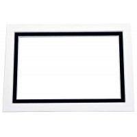Passepartout Dubbeldik Super Wit/Zwart 27,9x35,6cm met 19,25x23,27cm Venster (25 stuks) [MD30009]