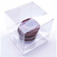 Plastic Doosjes voor 1 Cupcake 10,2x10,2x10,2cm (100 stuks) [CBS56]