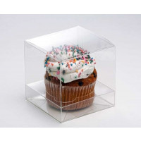 Plastic Doosjes voor Jumbo Cupcakes 10,2x10,2x10,2cm (100 stuks) [CBS208]