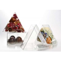 Plastic Doosjes Driehoek 10,2x5,1x8,9cm Kristalhelder (25 stuks) [FS239]