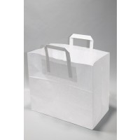 Draagtassen Gebleekt Kraft 70 g/qm 22x11x36 cm (50 stuks) [PADW7036]