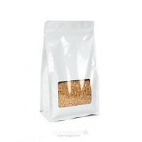 Witte stazakken met gripsluiting en venster 12,7 x 7,6 x 20,3cm (100 Stuks) [SQMS7W]