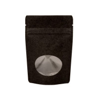 Stazakken Kraft Zwart met ovaal Venster 17x9x28,5cm | 340 gram (100 stuks) [ZBGO4BK]