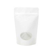 Stazakken Kraft Wit met ovaal Venster 13x8x20,5cm (100 stuks) [ZBGO3WK]