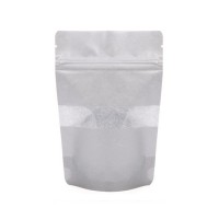 Stazakken Rijstpapier Zilver met Venster 10,2x6x15,2cm | 57 gram (100 stuks) [ZBGR2S]