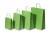 Draagtassen Papier Groen 18+8x22cm Kraft Papier 90 grams (50 stuks) [PAM1822GR]