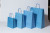 Draagtassen Papier Blauw 18+8x22cm Kraft Papier 90 grams (50 stuks) [PAM1822BL]