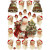 Vintage plaatjes, vel 16,5x23,5 cm, kerstman met bellen, 3vellen [HOB-19333]