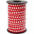 Bedrukt cadeaulint, b: 10 mm, rood met witte harten, 250m [HOB-20085]