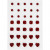 Strasstenen, afm 6+8+10 mm, rood, rond, vierkant, hart, 35stuks [HOB-24375]