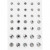 Strasstenen, afm 6+8+10 mm, zilver, ronde kegel, 35stuks [HOB-24386]