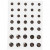 Strasstenen, afm 6+8+10 mm, grijs, ronde kegel, 35stuks [HOB-24388]