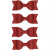 Strikken, afm 31x85 mm, rood glitter, 4stuks [HOB-24777]