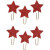 Paperclips, d: 30 mm, rood glitter, ster, 6stuks [HOB-24779]