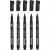 Permanente stift, lijndikte: 2x0,6+2x0,8+1,3 mm, zwart, 5div [HOB-25010]