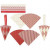 Gevlochten kegels, h: 19,3 cm, b: 9,2 cm, wit, rood, 8sets [HOB-25227]