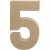 Cijfer, groot, 5, h: 19,7 cm, b: 11,5 cm, 1stuk, dikte 2,6 cm [HOB-26633]