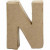 Letter, klein, N, h: 10 cm, dikte 2 cm, 1stuk, b: 7,8 cm [HOB-26652]