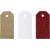 Cadeaulabels, afm 5x10 cm,  300 gr, wit, goud, rood, 12stuks [HOB-27972]