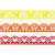 Kanten papierlint, b: 15 mm, 3x2 m, geel, oranje, rood [HOB-28441]