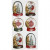 Shaker stickers, afm 49x32+45x36 mm, goud, vogel, boom en kerstballen, 6stuks [HOB-28489]