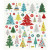 Fancy glitter stickers, vel 15x16,5 cm, circa 63 stuk, kerstboom, 1vel [HOB-28910]