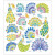 Stickers, vel 15x16,5 cm,  21 stuk, pauwen, 1vel [HOB-29072]