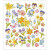 Stickers, vel 15x16,5 cm,  37 stuk, bloemen, 1vel [HOB-29073]