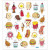 Stickers, vel 15x16,5 cm,  27 stuk, fast food, 1vel [HOB-29079]