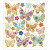 Stickers, vel 15x16,5 cm,  21 stuk, vlinders, 1vel [HOB-29081]
