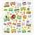 Stickers, vel 15x16,5 cm,  64 stuk, trein met dieren, 1vel [HOB-29082]