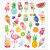 Stickers, vel 15x16,5 cm,  27 stuk, ijsjes en flamingo's, 1vel [HOB-29087]