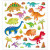 Stickers, vel 15x16,5 cm,  29 stuk, dinosaurussen, 1vel [HOB-29089]