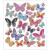 Stickers, vel 15x16,5 cm,  27 stuk, vlinders, 1vel [HOB-29090]