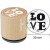 Houten stempel, d: 30 mm, h: 35 mm, Love, 1stuk [HOB-32365]