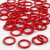 Plastic ring, buitenmaat 15 mm, binnenmaat 11 mm, rood, 50stuks, dikte 2 mm [HOB-41258]