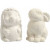 Dierenspaarpot, egel en konijn, h: 10 cm, wit, 2stuks [HOB-50571]