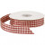 Geruit lint, b: 20 mm, antiek rood/wit, 25m [HOB-51389]