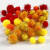 Pompoms, d: 15+20 mm, geel, oranje, rood, 48div [HOB-51882]