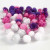 Pompoms, d: 15+20 mm, wit, paars, lichtrood, 48div [HOB-51884]