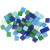 Mini mozaiek, afm 5x5 mm, dikte 2 mm, blauw/groen harmonie, 25gr [HOB-51929]