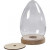 Eivormige stolp op houten voet,  19,5 cm, d: 11,3 cm, 1stuk [HOB-52190]