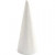 Kegel, h: 19,5 cm, d: 7 cm, wit, styropor, 1stuk [HOB-54362]