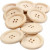 Houten knopen, d: 35 mm, gatgrootte 2 mm, china berry, 4 gaten, 10stuks [HOB-56687]