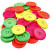 Houten knopen, d: 35 mm, gatgrootte 2 mm, neon kleuren, china berry, 4 gaten, 60stuks [HOB-56692]