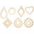 Ornament, afm 4,8-7,6 cm, 42 stuks, naturel [HOB-57491]