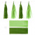 Papieren tassels, donkergroen/lime green, afm 12x35 cm,  14 gr, 12stuks [HOB-599807]