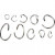 Ovale en ronde ringen, assortiment, binnenmaat 3-13 mm, verzilverd, 800div [HOB-61381]